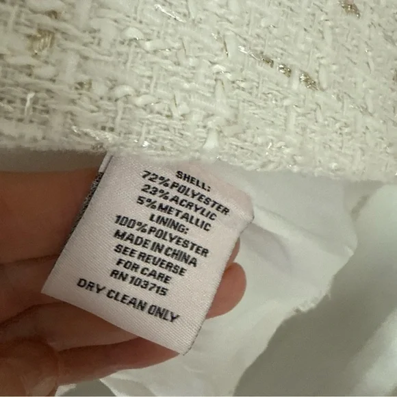 Nanette Lepore Elegant White Tweed Jacket size XL - Picture 8 of 9